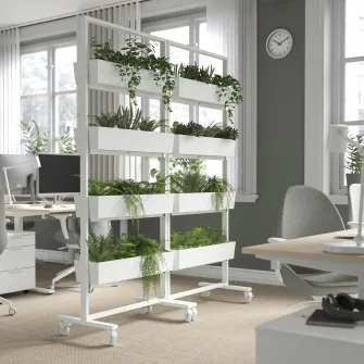 IKEA MITTZON Cadru+rotile/recipiente, alb, 85x205 cm