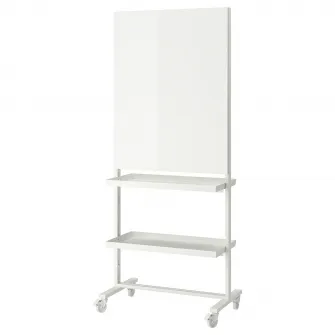 IKEA MITTZON Cadru+rot/tabla/polite/cut cabluri, alb, 85x205 cm