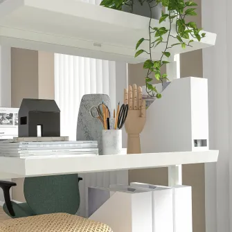 IKEA MITTZON Etajera pentru cadru cu rotile, alb, 80x4 cm
