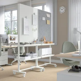 IKEA MITTZON Etajera pentru cadru cu rotile, alb, 80x4 cm