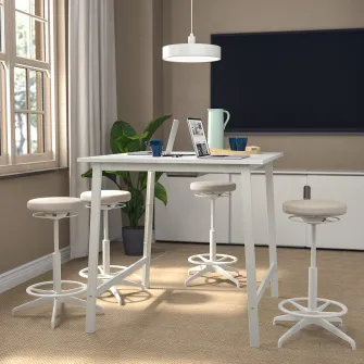 IKEA MITTZON Masa conferinte, alb, 140x108x105 cm