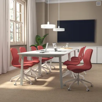 IKEA MITTZON Masa conferinte, alb, 140x108x75 cm