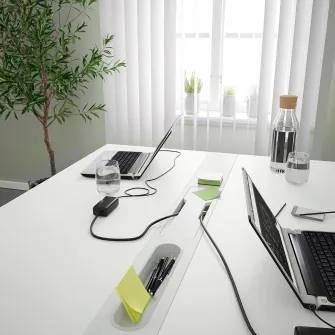 IKEA MITTZON Masa conferinte, alb, 140x108x75 cm