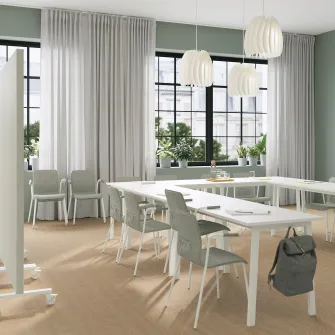 IKEA MITTZON Masa conferinte, alb, 140x68x75 cm