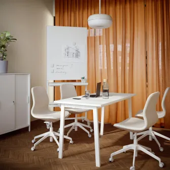 IKEA MITTZON Masa conferinte, alb, 140x68x75 cm