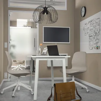 IKEA MITTZON Masa conferinte, alb, 140x68x75 cm