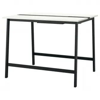 IKEA MITTZON Masa conferinte, alb/negru, 140x108x105 cm