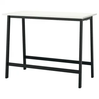 IKEA MITTZON Masa conferinte, alb/negru, 140x68x105 cm