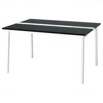 IKEA MITTZON Masa conferinte, furnir frasin vopsit negru/alb, 140x108x75 cm