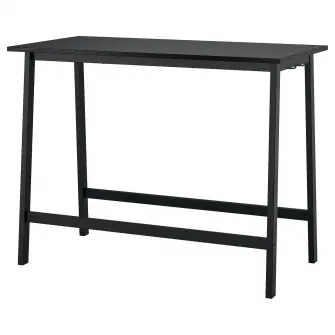IKEA MITTZON Masa conferinte, furnir frasin vopsit negru/negru, 140x68x105 cm