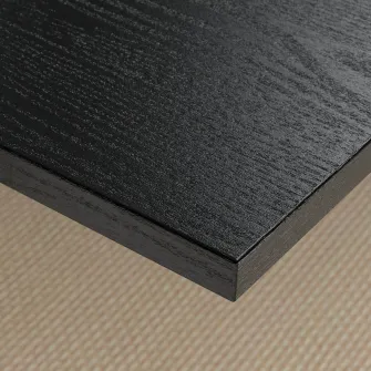IKEA MITTZON Masa conferinte, furnir frasin vopsit negru/negru alb, 140x108x105 cm