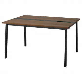 IKEA MITTZON Masa conferinte, furnir nuc/negru, 140x108x75 cm