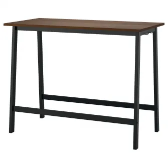 IKEA MITTZON Masa conferinte, furnir nuc/negru, 140x68x105 cm