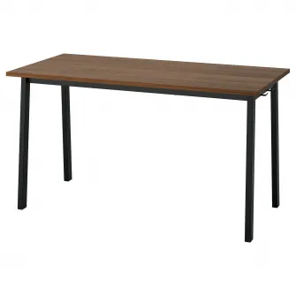 IKEA MITTZON Masa conferinte, furnir nuc/negru, 140x68x75 cm
