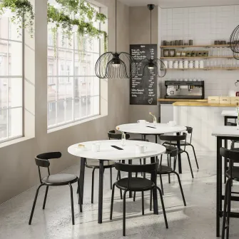 IKEA MITTZON Masa conferinte, rotund alb/negru, 120x75 cm