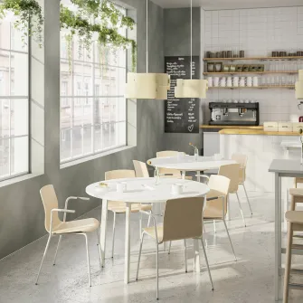 IKEA MITTZON Masa conferinte, rotund/alb, 120x75 cm