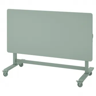 IKEA MITTZON Masa plianta+rotile, verde, 140x70 cm