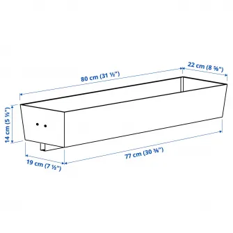 IKEA MITTZON Recipient pentru cadru cu rotile, alb, 80x14 cm