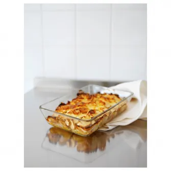 IKEA MIXTUR Vas cuptor/servit, sticla transparenta, 27x18 cm