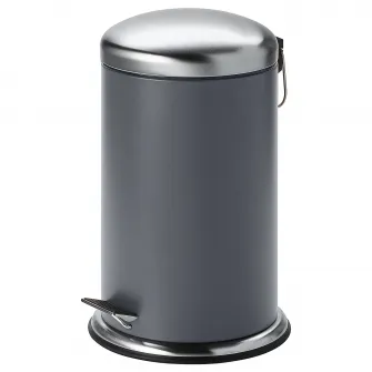 IKEA MJÖSA Cos cu pedala, gri inchis, 12 l