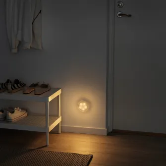 IKEA MOLGAN Lampa LED, alb/cu baterii