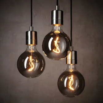IKEA MOLNART Bec LED E27 140 lumeni, glb sticla transparenta gri, 125 mm