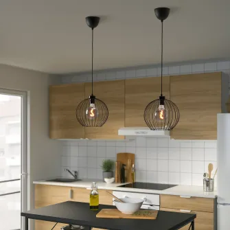 IKEA MOLNART Bec LED E27 140 lumeni, glb sticla transparenta gri, 125 mm