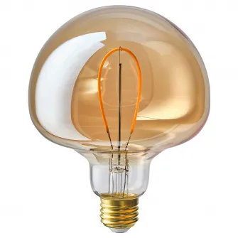 IKEA MOLNART Bec LED E27 150lm, ciuperca sticla transparenta maro, 120 mm