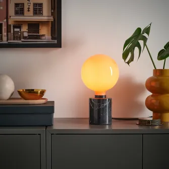 IKEA MOLNART Bec LED E27 150lm, glb portocaliu-roz, 150 mm