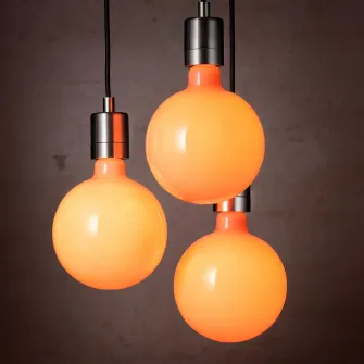 IKEA MOLNART Bec LED E27 150lm, glb portocaliu-roz, 150 mm