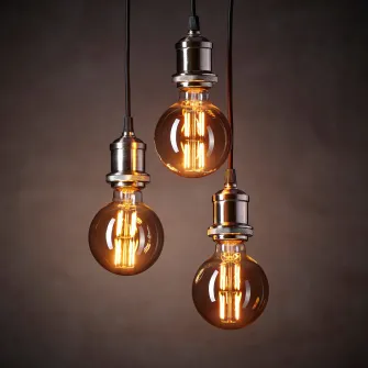 IKEA MOLNART Bec LED E27 150lm, glb sticla transparenta gri, 95 mm