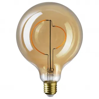 IKEA MOLNART Bec LED E27 150lm, glb sticla transparenta maro, 125 mm