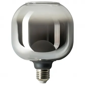 IKEA MOLNART Bec LED E27 150lm, tubular deschis/sticla transparenta gri, 120 mm