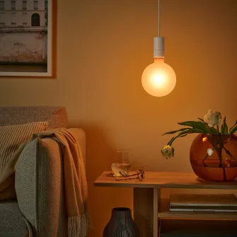 IKEA MOLNART Bec LED E27 180lm, glob mat/maro, 150 mm