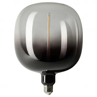 IKEA MOLNART Bec LED E27 200 lumeni, tubular negru/sticla transparenta, 185 mm