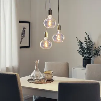 IKEA MOLNART Bec LED E27 260 lumeni, eliptic multicolor, 150 mm