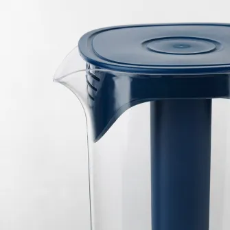 IKEA MOPPA Carafa cu capac, albastru inchis/transparent, 1.7 l