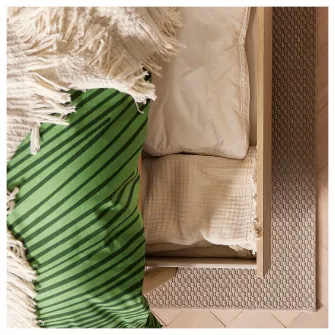 IKEA MORUM Covor tesatura plata, int/ext, bej, 200x300 cm