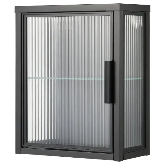 IKEA MOSSJÖN Corp suspendat+usa de sticla, antracit, 36x18x44 cm