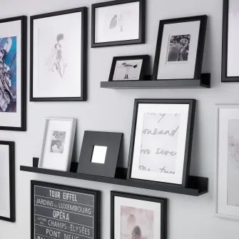 IKEA MOSSLANDA Polita fotografii, negru, 115 cm