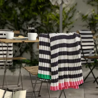 IKEA MOSSMOTT Patura, negru/alb, 130x170 cm
