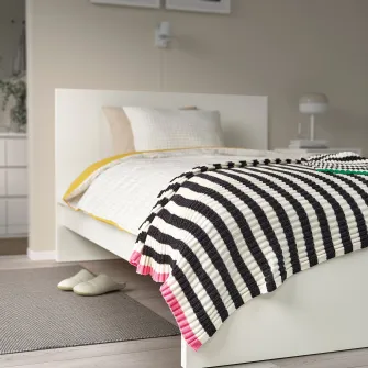 IKEA MOSSMOTT Patura, negru/alb, 130x170 cm