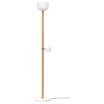 MOSSPLYM lampadar/veioza, opalin sticla/stejar, 180 cm