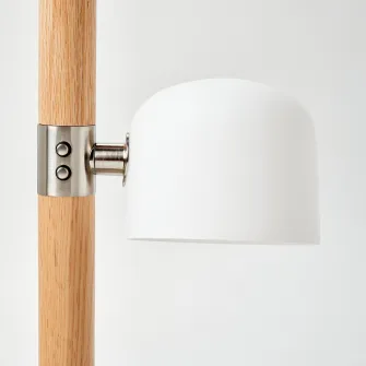 MOSSPLYM lampadar/veioza, opalin sticla/stejar, 180 cm