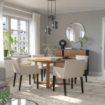 IKEA MÅRENÄS Scaun cu brate, negru/Gunnared bej