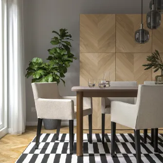 IKEA MÅRENÄS Scaun cu brate, negru/Gunnared bej