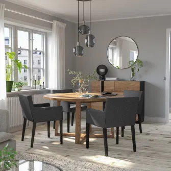 IKEA MÅRENÄS Scaun cu brate, negru/Gunnared gri inchis