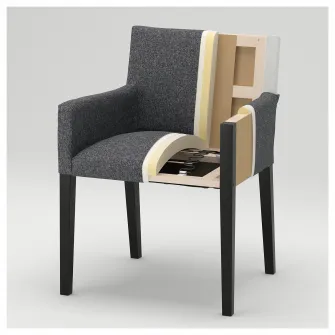 IKEA MÅRENÄS Scaun cu brate, negru/Gunnared gri inchis