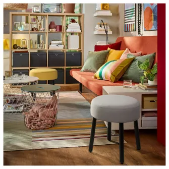 IKEA MÖRTFORS Pouf, Diseröd gri, 47x47 cm