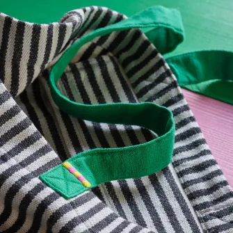 IKEA MÄVINN Sacosa, verde/dunga alb/negru